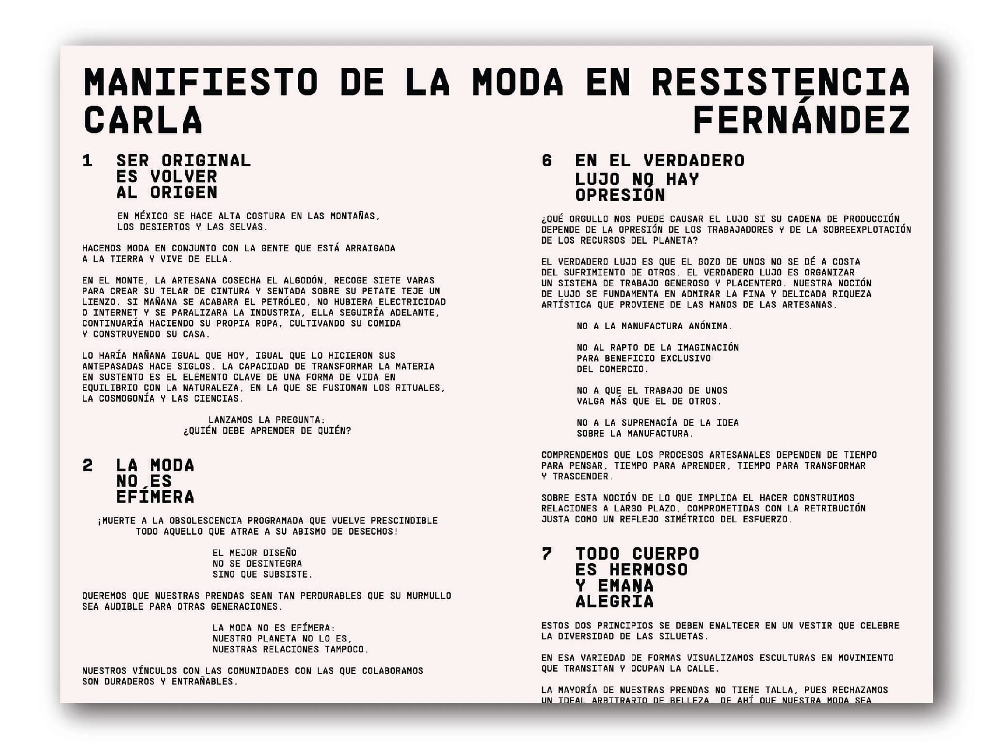 Manifiesto de la moda en resistencia